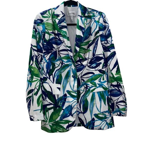 Joseph Ribkoff Tropical Leaf Print Blazer Jacket – Size 2 - Picture 2 of 15
